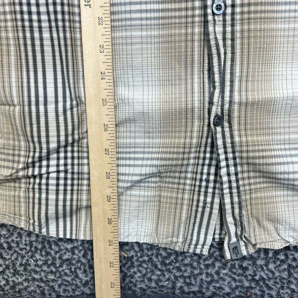 The North Face A5 Series Button Up Shirt Men XL Brown Plaid Cotton Long Sleeve